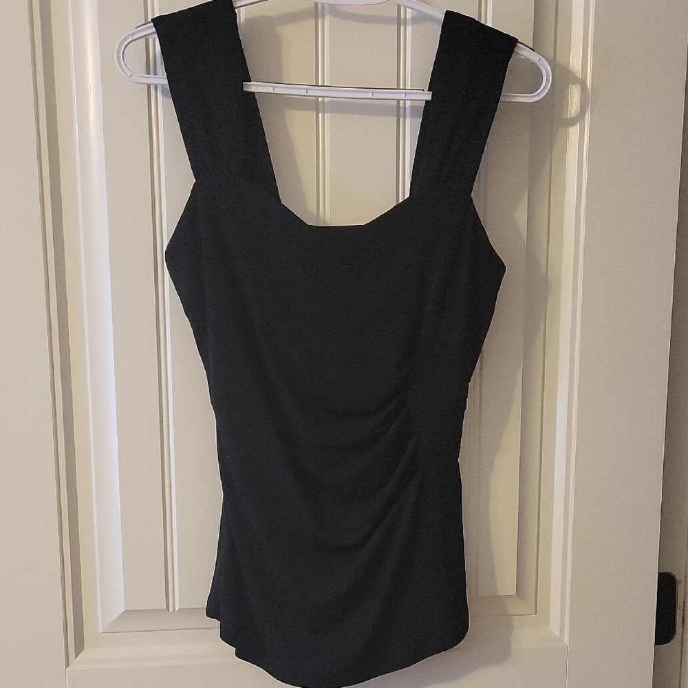 Miss Tina Gray Asymmetrical Ruched Tank Top